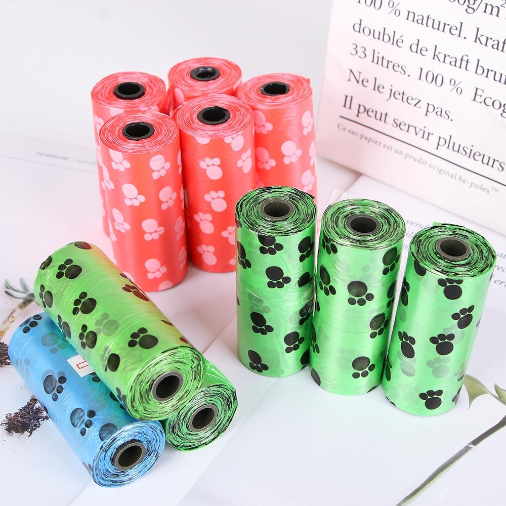 Degradable Poo Refills Scooper Home Supply Plastic 5Rolls/75Pcs Pet Dog Waste Poop Bags Pick
