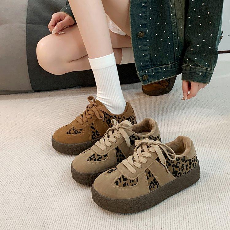 Damen Leopard Sneakers Ballerinas Plateau Freizeitschuhe Herbst Neue Mode Sport Wanderschuhe Mujer Zapatillas