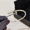 2026 European and American Nail Bracelet Women's Thick-plated 18K Jewelry Light Luxury High-end Fashion Couple Bracelet