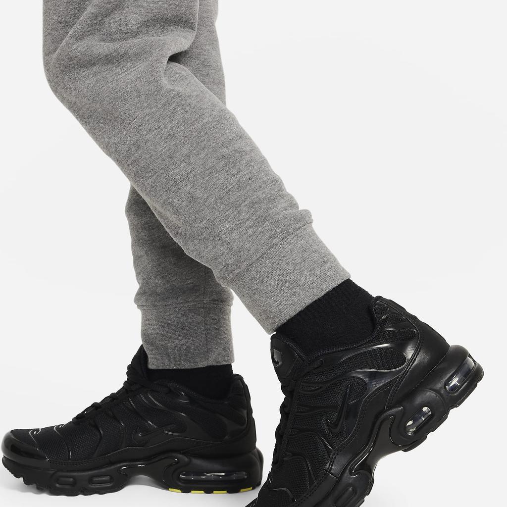 Nike Knitted Sports Pants With Logo Print Drawstring Side Pockets Loose Fit Cuffed Kids Bottoms Gray DB6994-010