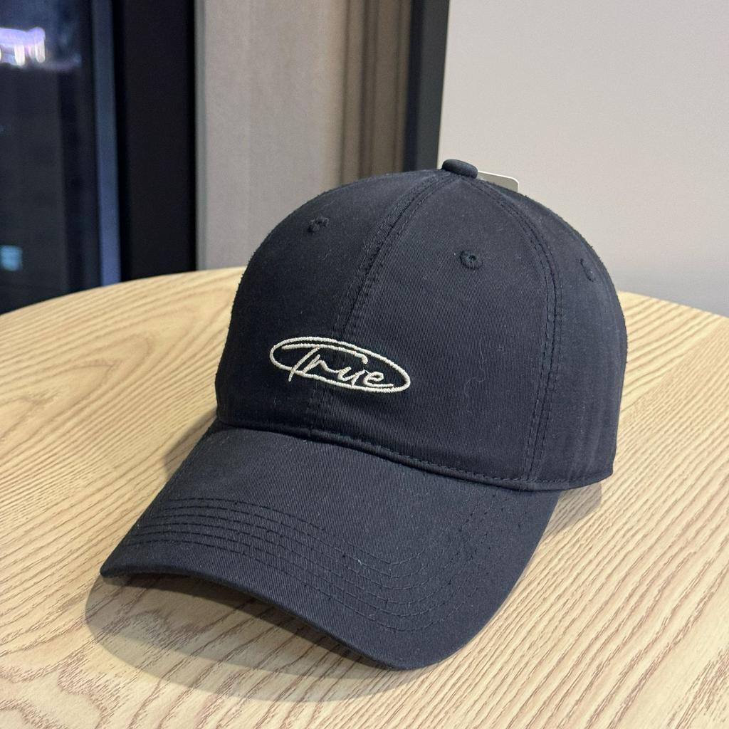 Korean-style fashion yellow letter embroidery Korean-style washed cotton baseball cap for young couples, suitable for outings, unisex sun hat