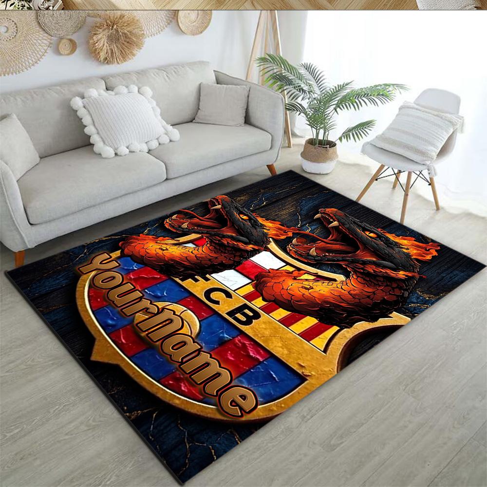 Fc Barcelona Personalized Name Carpet Suitable for Dining Room Outdoor Game Room Hallway Antislip Carpet Decorate Offices Spiritual Gift