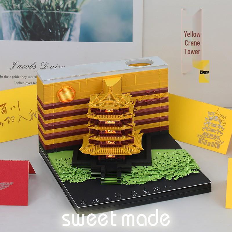 Tree of Life 3D Paper Carving Calendar and Sticky Notes Desk Ornament