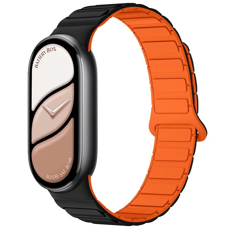 NEW Magnetic Sport Strap for Xiaomi Watch 10/9/8 Two Tone Silicone Band for Miband 10 NFC Smartwatch Replacement Bracelet