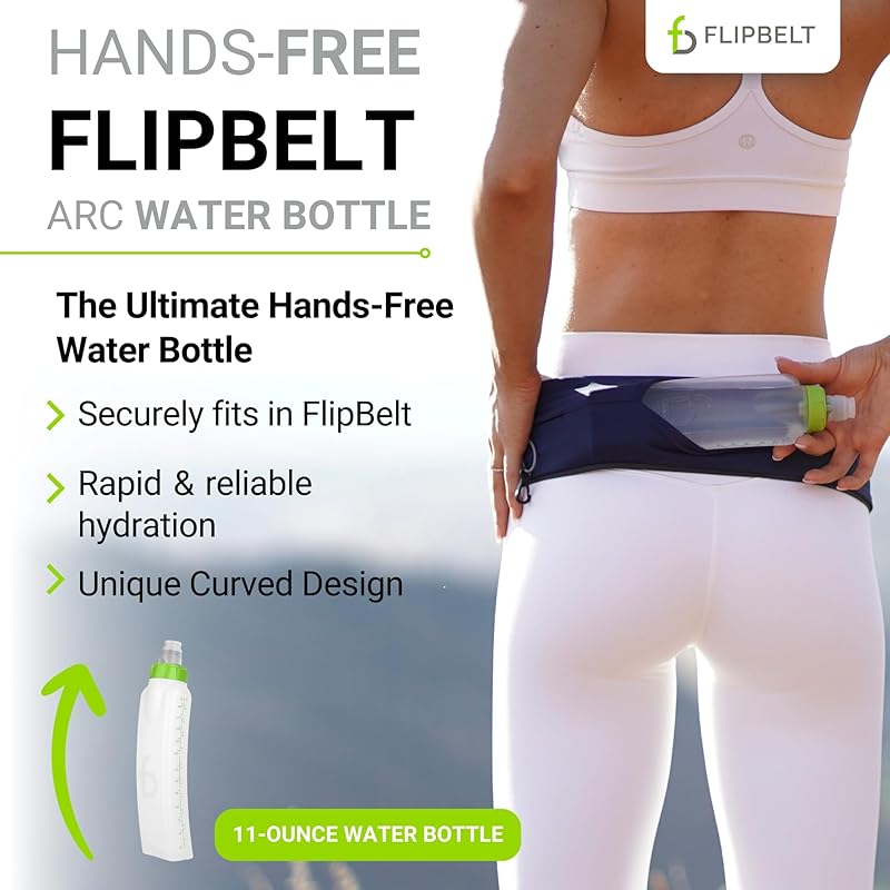 FlipBelt Running Bottle, Polyethylene, FlipBelt Arc Water Bottle FBAWB11