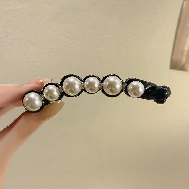 Pearls Hairpins Banana Clip for Women Ponytail Twist Claw Sweet Hairpin Girl Ponytail Barrettes Hairgrips Hair Accessories