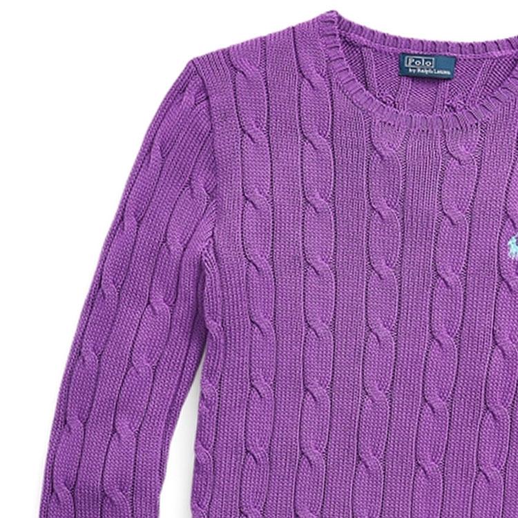 Polo Ralph Lauren SS24 Solid Color Cable Knit Slim Fit Long Sleeve Sweater Women Sweater Purple WMPOSWENC020897-500