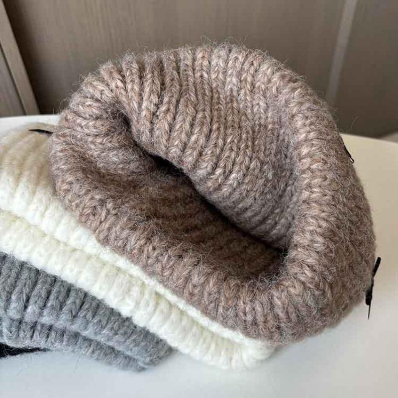 Women S Knitted Scarf With Bow Winter Warm Fashionable