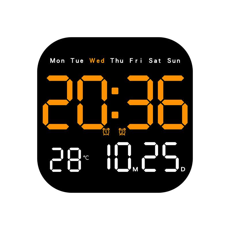 Multifunctional LED Electronic Wall Clock with Stand, Model 6650