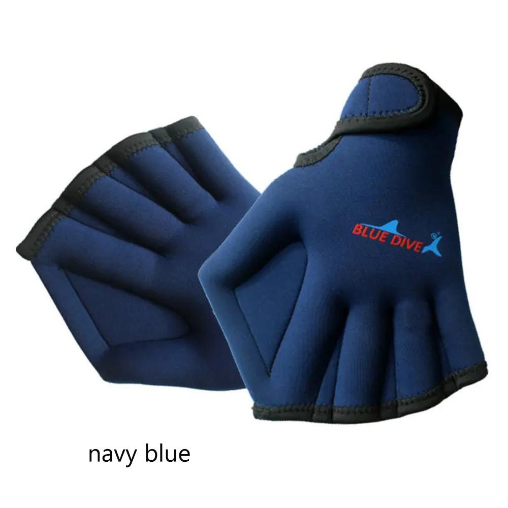 1 Pair Adjustable Neoprene Webbed Swimming Gloves Aquatic Fit SwimPaddles Snorkeling Diving Hand Web Water Gloves Half Finger