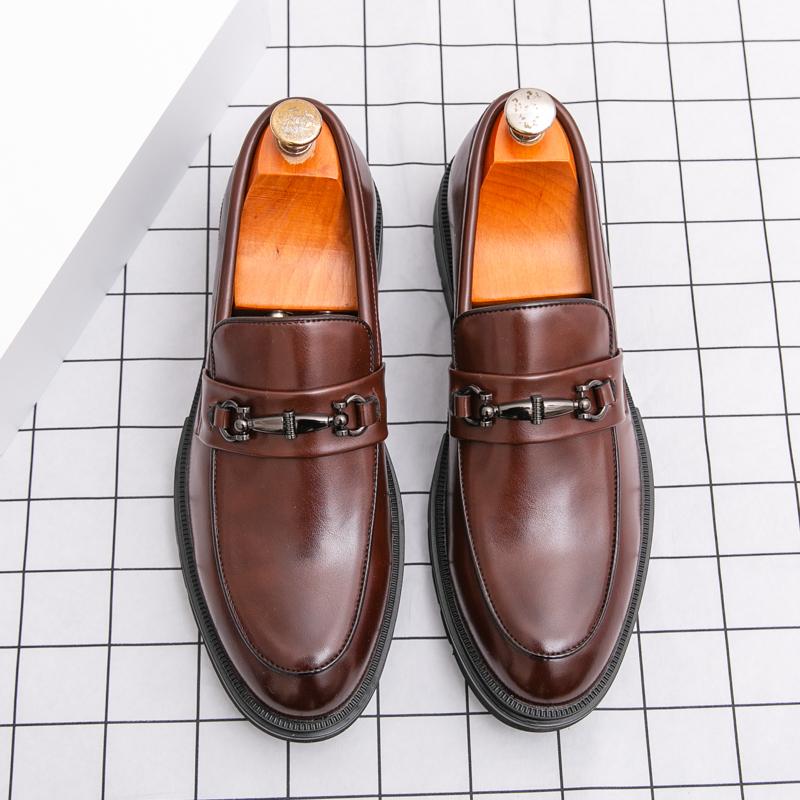 New Autumn Winter Texture Simple Men's Comfortable Non-slip Men's Vintage Advanced Leisure Luxury Business Office Oxford Shoes