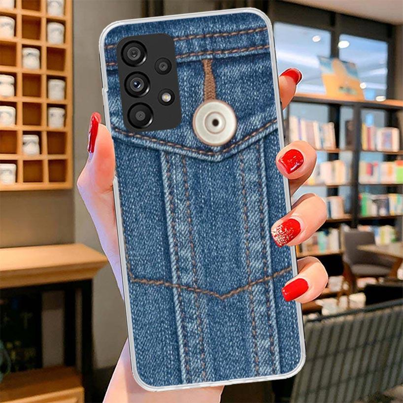 Jeans Cowboy Denim Printed Phone Case For Samsung Galaxy A17 A37 A57 A16 A26 A36 A56 A15 A25 A35 A55 A14 A24 A34 A54 A13 A23 A33