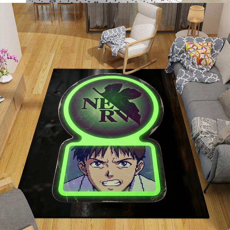Shinji Ikari Home Sofa Decoration for Living Room & Bedroom, Non‑Slip Play Flannel Floor Mat for Game Room