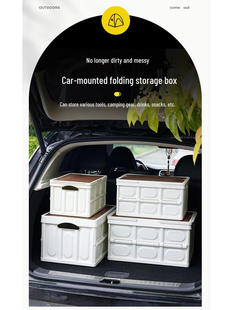 Portable Folding Picnic Basket with Wooden Top