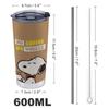 Snoopy Tumbler Mug Coffee Cup Convenience Store Cup Cold Insulation Water Bottle Direct Drinking Stainless Steel with Lid Portable Straw Character