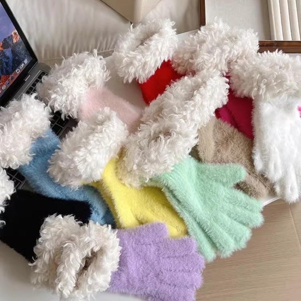 Touch Screen Cold-proof Gloves Thickened Warm Leisure Gloves Fashion Knitted Gloves  Women