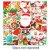 50pcs Waterproof Christmas Cartoon Doodle Stickers: Festive Decorations for Skateboards, Water Cups & Luggage