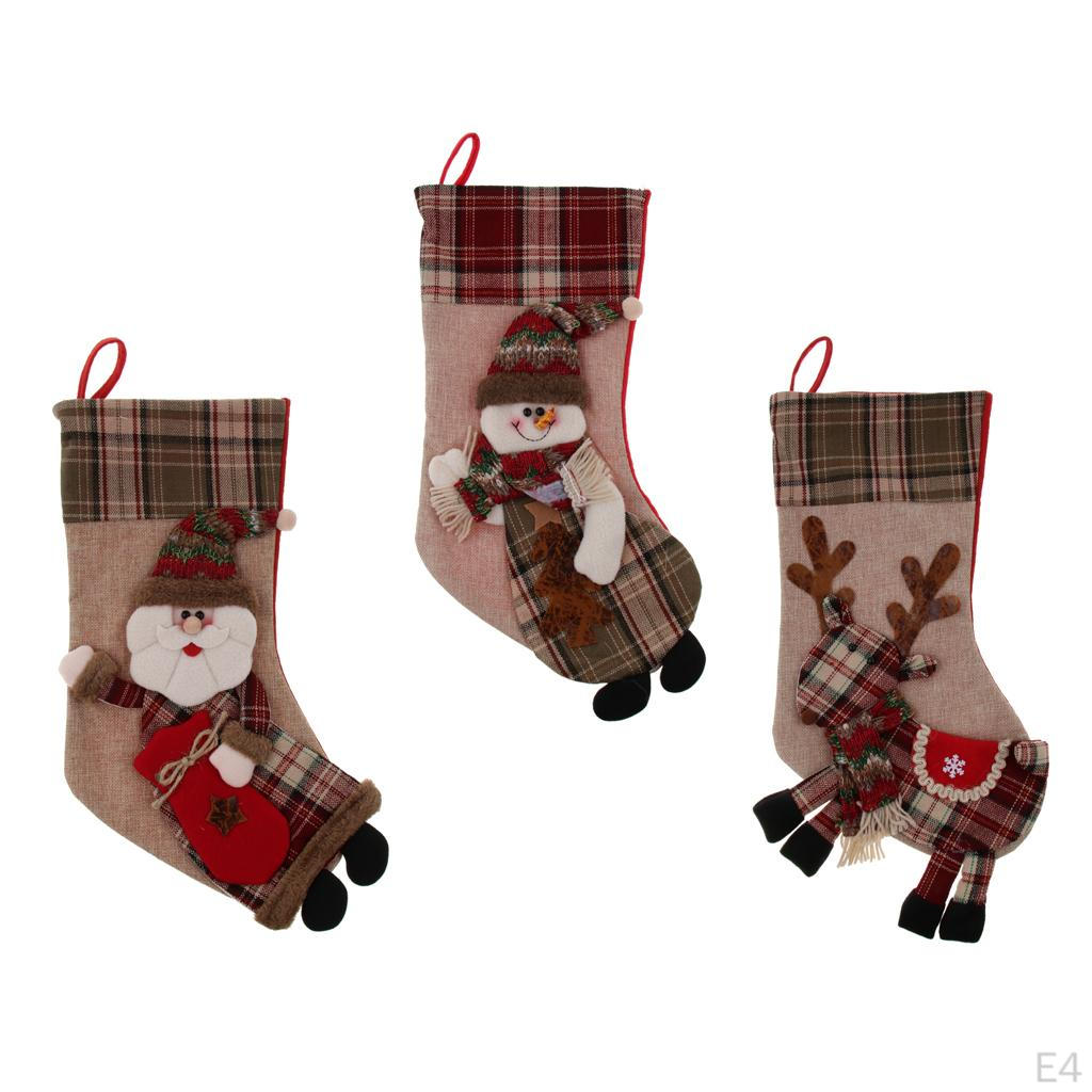Christmas Decoration Stocking, Non-woven Fabric, Santa, Elk, Snowman