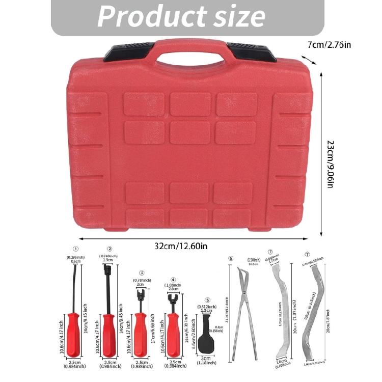 Car and Motorcycle Drum Brake Repair Kit 8Piece Manual Service Set with Hook Pry and Plier Style Parts for Home Garage Maintenance Use