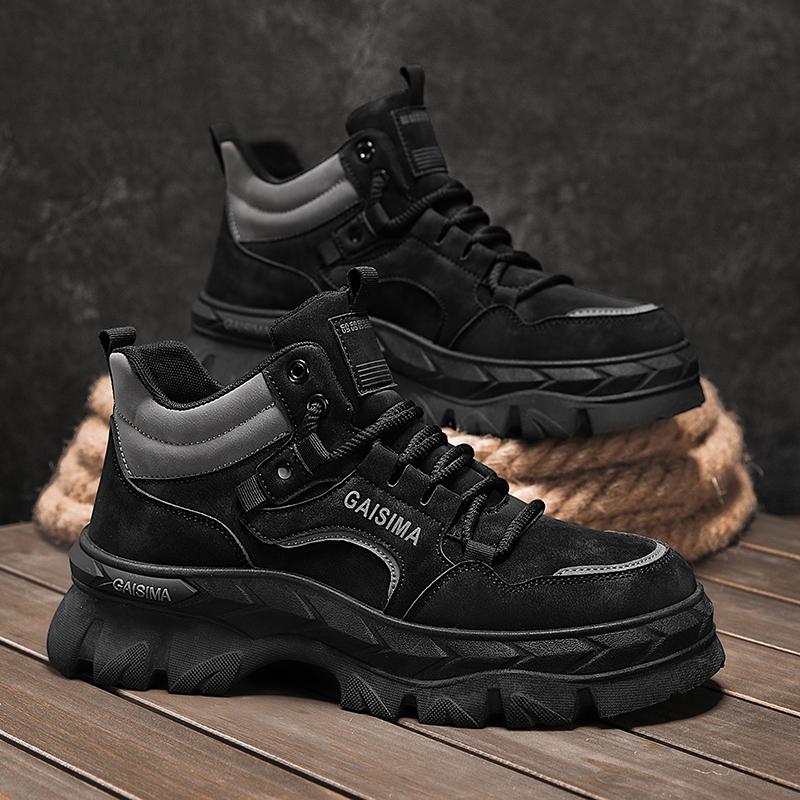 Neue Mode Herbst und Winter Herren High Top Martin Stiefel Studenten Männlich Jungen Trendy Weiche Sohle Arbeitsschuhe Arbeitsschutz Martin Sneakers