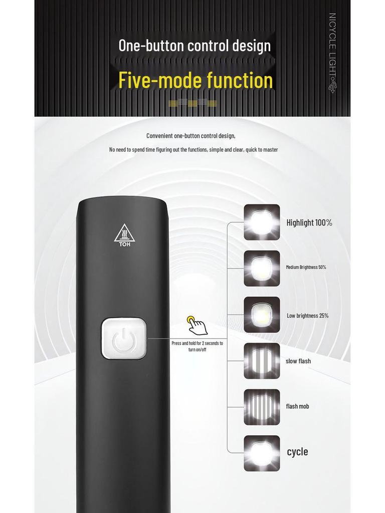 Rechargeable Aluminum Alloy LED Bicycle Headlight with High Brightness & Long Battery Life