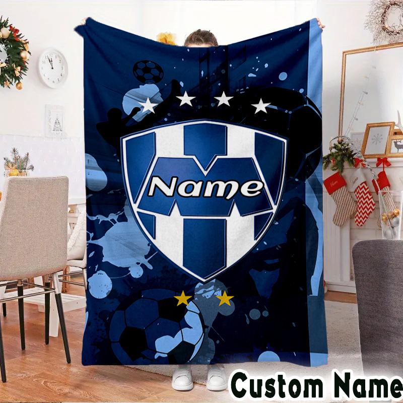 Custom Name Team Spirit Unity Monterrey Throws Blanket Flannel Blankets for Couch Bed Gifts for Men Women Picnic Blanket Christmas Fan Gifts