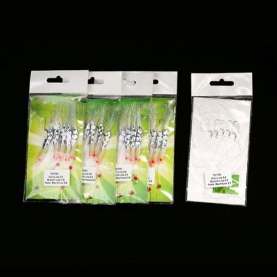 5Pcs Artificial Mackerel Feathers Bass Cod Lures Sea Fishing Rigs Tackle Bait