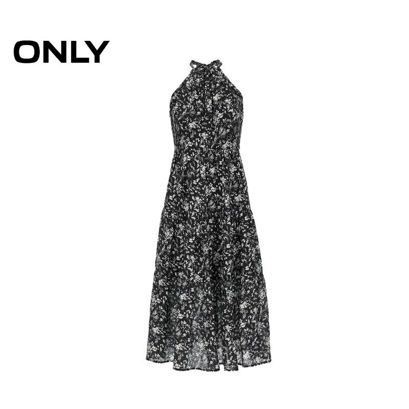 ONLY 2025 Spring Halter Neck Printed Sleeveless Tie-Waist Dress
