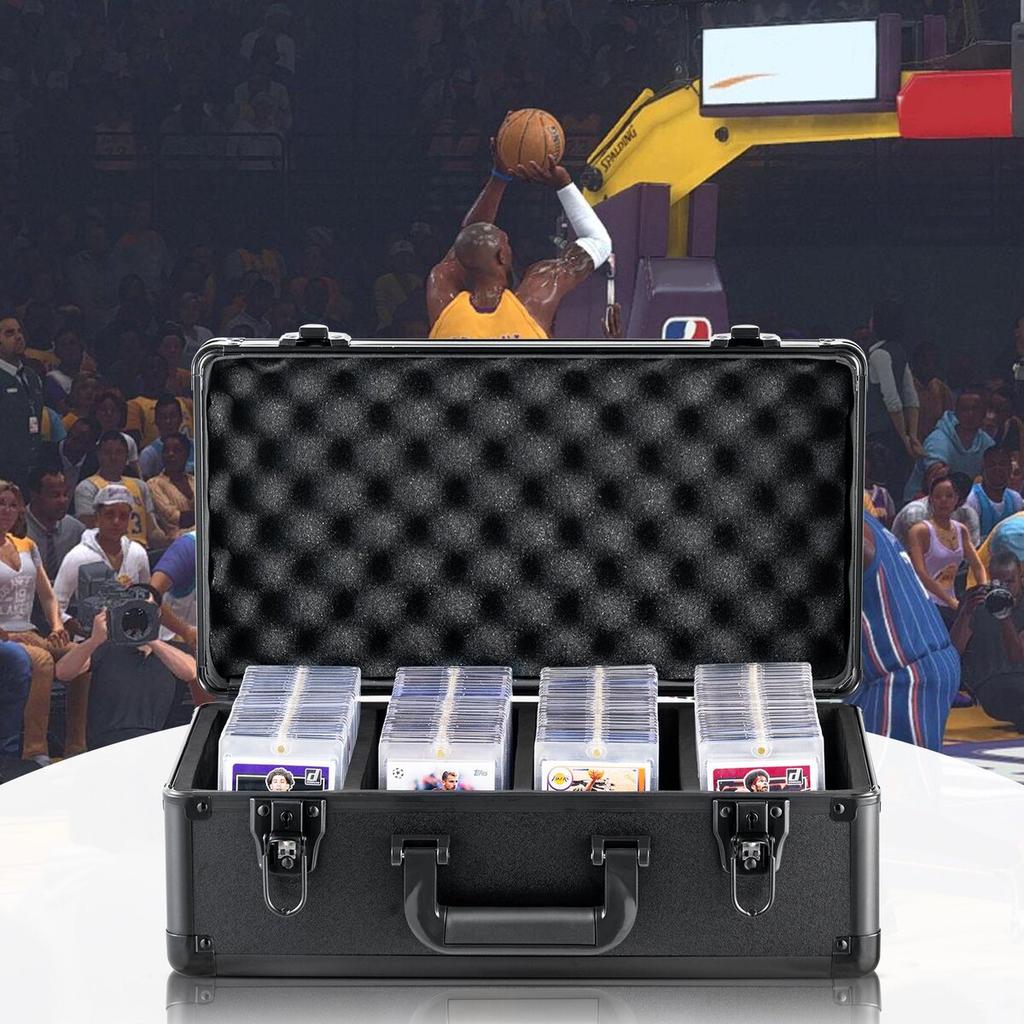 108 PSA-bewertete Karten Aufbewahrungsbox 4 Fächer Sportkarten Halter Etui Schlüsselschloss