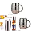 Tasse à bière à double paroi en acier inoxydable avec poignée pour boissons froides