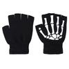 Unisex Skeleton Gloves Luminous Skeleton Gloves Fingerless Gloves Knitted Winter Mittens