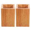 2 Pcs Bamboo Pen Holder Desk Cup Storage ganizer Stationery Container Tabletop Holder For Pencil Case Diy Bucket Rack Stand
