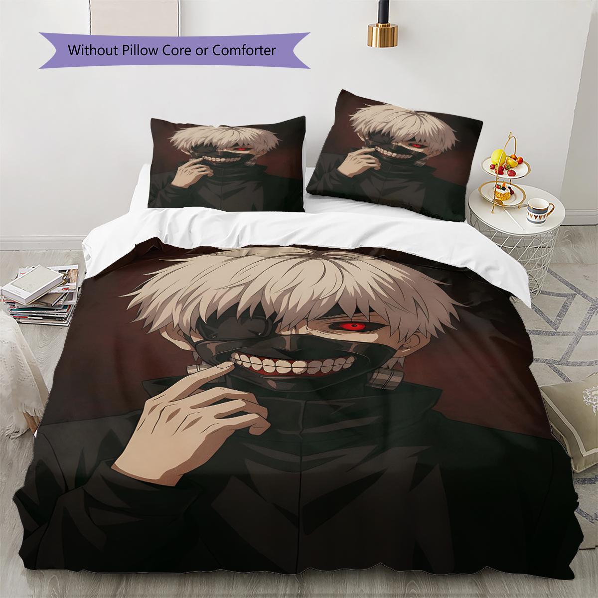 

Постільна білизна з аніме-малюнком Комплект ковдри Наволочка Декор для дому Подарунок на день народження (1 * підковдра + 2 * наволочка, без наповнювача) 135x200cm