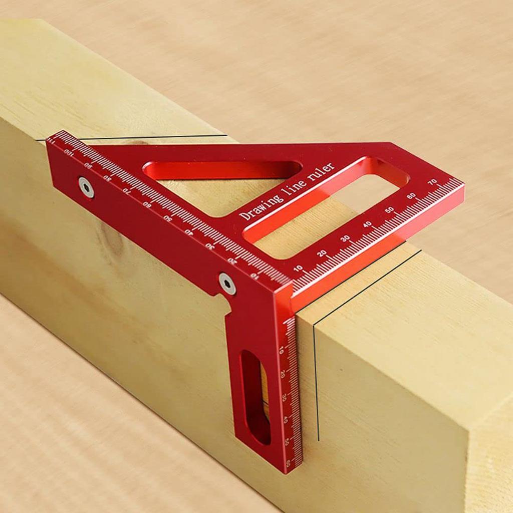 45/90 Degree Aluminum Miters Triangle Ruler Scribers High Precisions Layout Multipurpose Measuring Tool for Engineers