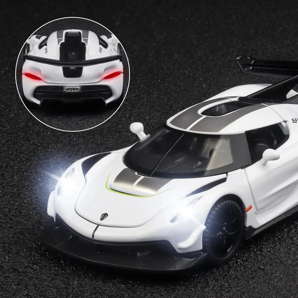 1/32 Koenigsegg Jesko Superauto Vysoká Simulace Kovový Odlévaný Model Auta Z Kovové Slitiny Zvuk Světlo Zpětný Chod Kolekce Dětská Hračka Dárky
