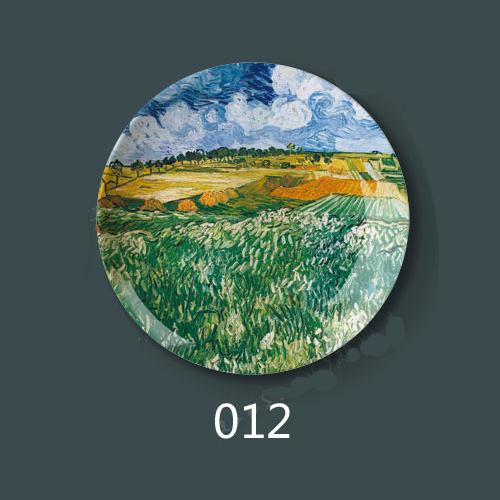 8 Inch Van Gogh Painting Porcelain Decorative Wall Hanging Plate Seat Disc Ceramic Disc Art Nouveau