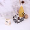 INS Style Iron Storage Basket with Handle Fruit Basket Desk Organizer Box  for Room Dormitory