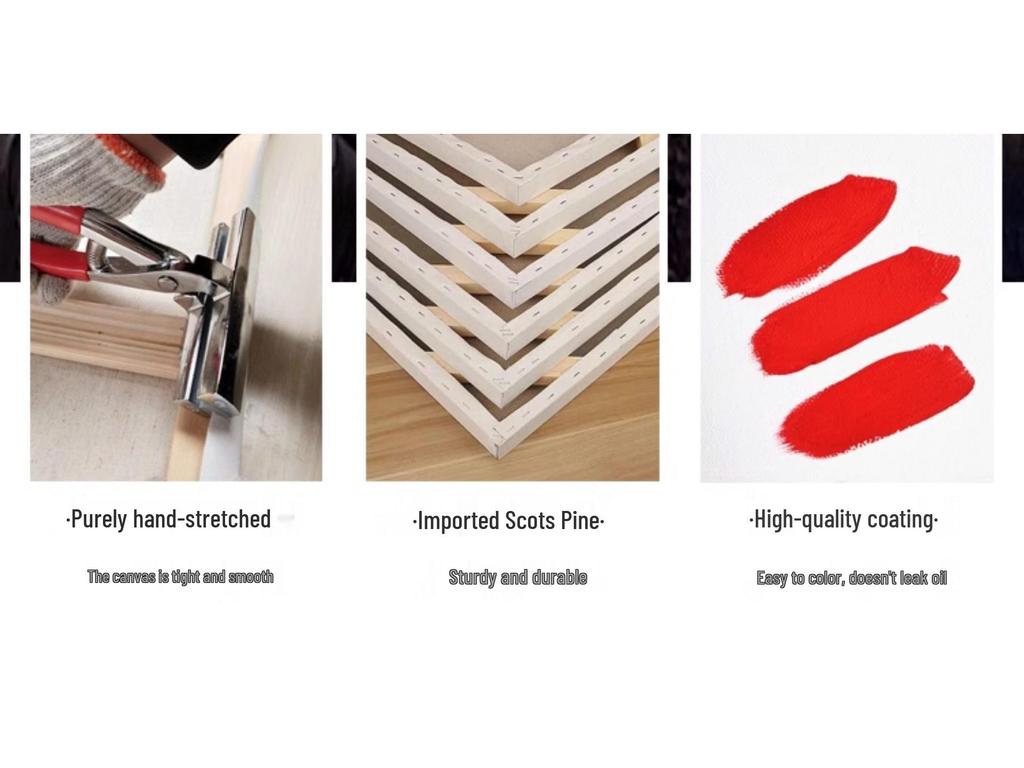 Large Decorative Thickened Oil Painting on Linen Cotton Frame - Framed Canvas Wall Art