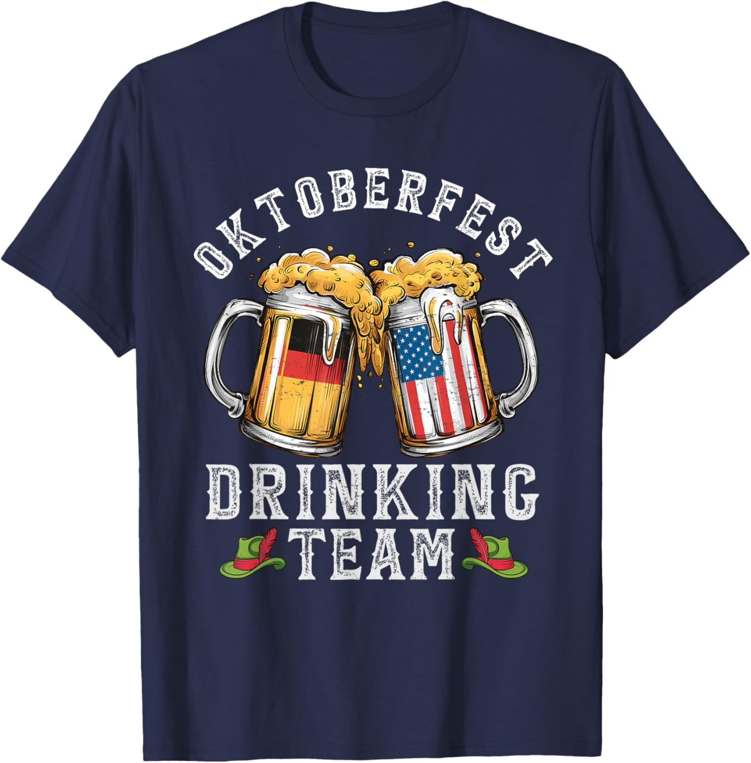 

Oktoberfest Squad Drinking Team Beer German American Flag TShirt Woman Man Casual Cotton Graphic T Shirts Streetwear Tops Tee 4XL
