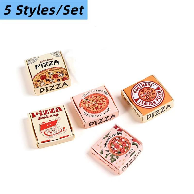 5/10 Pcs 1:12 Dollhouse Miniatures Pizza Box Model Doll House Accessories Decor Simulation Mini Food Toys Pretend Play Toys DIY