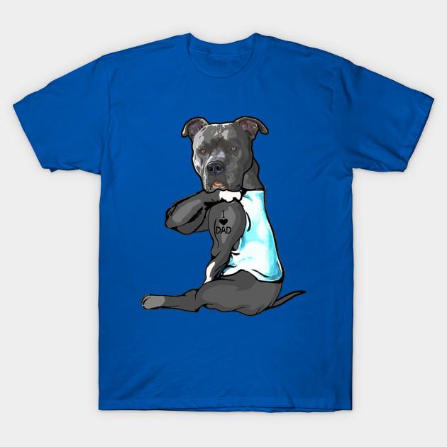 Acheter Des Produits De La Categorie Unisex Fashion Tshirt Drole Chien Pitbull J Aime Papa Tatouage Pit Bull Amour Imprimer Plus Taille Xs 6xl T Shirt No Cut Transfer Papier Imprime Coton Tee Au Meilleur Prix
