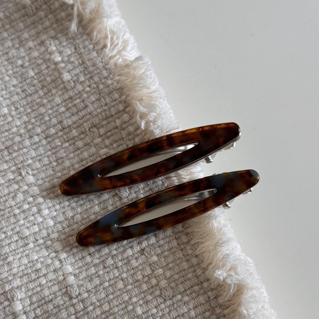2Pcs/set Acetate Hair Clips Hollow Out Oval Bangs Duckbill Clips Geometric Barrettes Side Hairpins Women Girls Hair Accessories