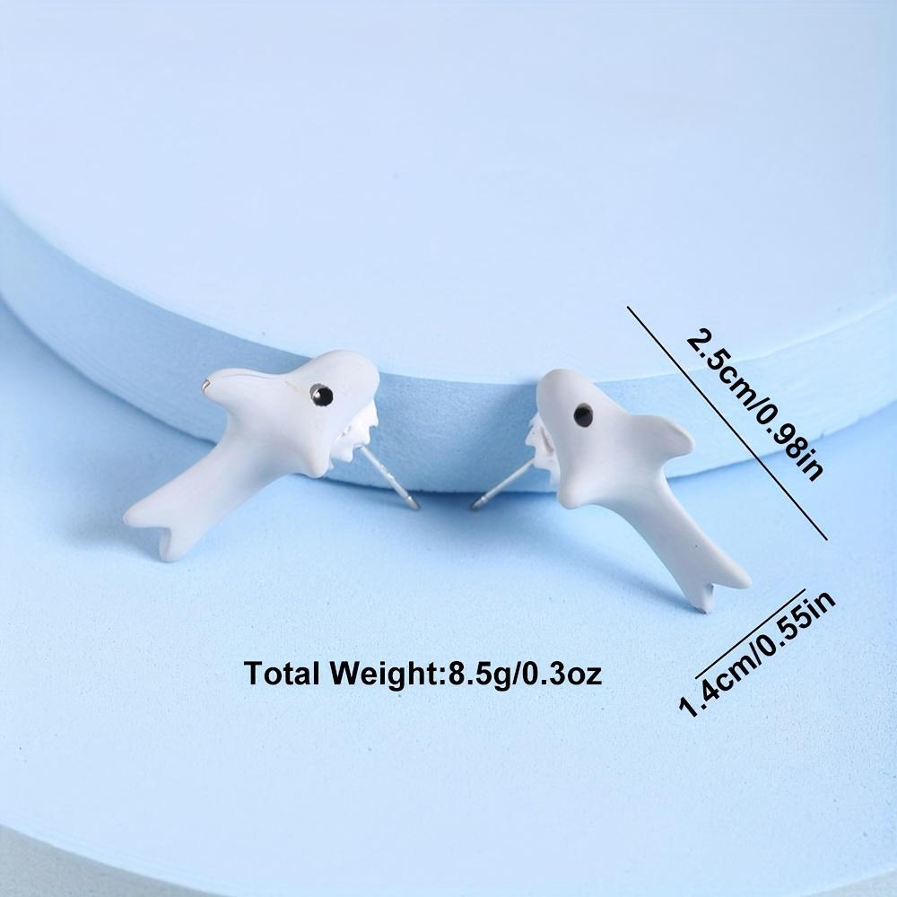 2pcs/1pair Animal Cartoon Stud Earring For Women Cute Dinosaur Little Dog Whale Clay Bite Ear Jewelry Funny Gifts Fashion