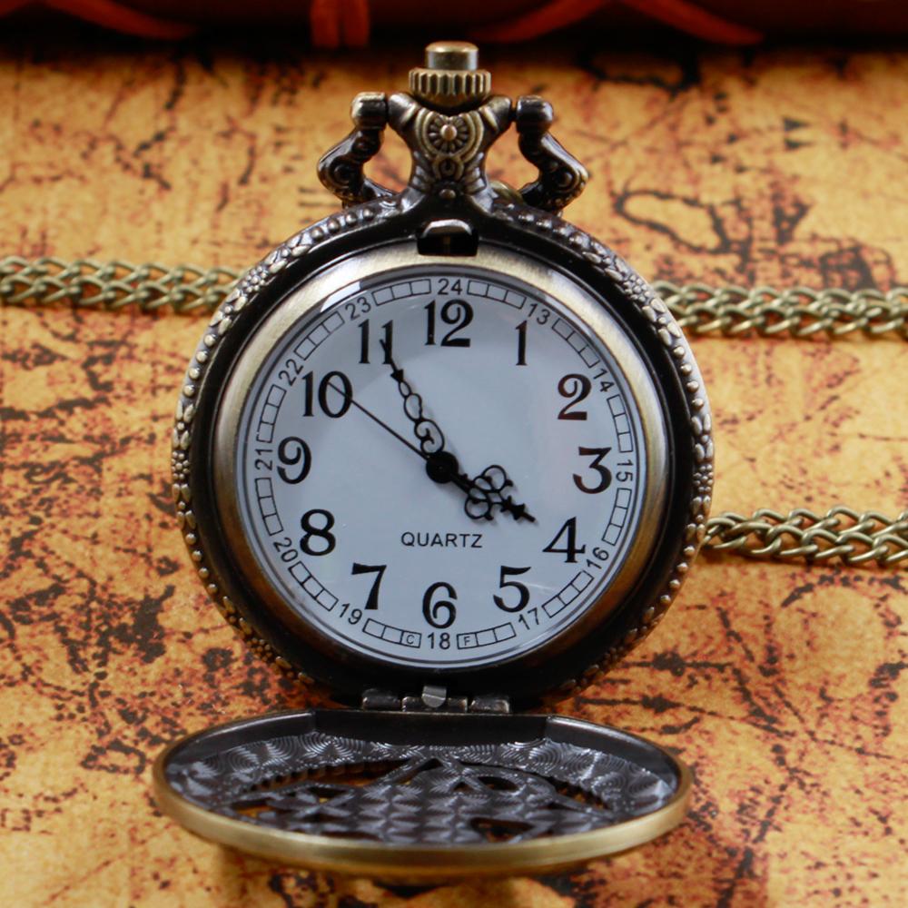 10pcs/lot Hollow Out Fashion Design Simple Quartz Pocket Watches Exquisite Men's and Women's Pendant Birthday Gift