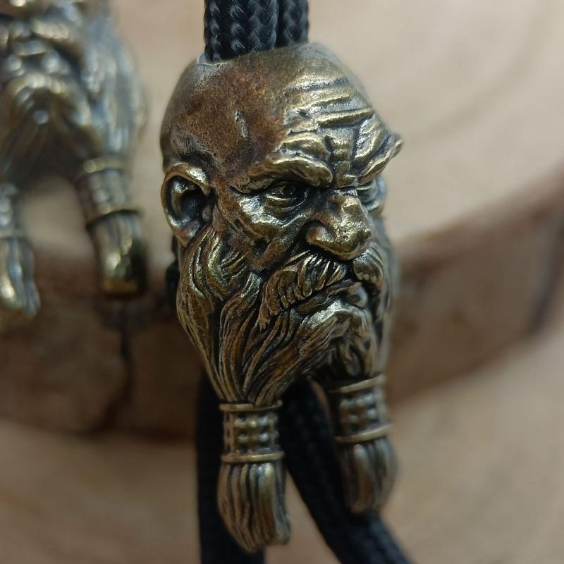 1pcs Antique Copper Long Bearded Old Man Keychain Pendant Backpack Charms Classical Brass Vintage Crafts Home Decor Accessories