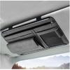 Car Sun Visor Organizer, Soft Leather Auto Sunshade Glasses Storage Bag with Multi-Pocket Net Zipper, Scratch-Resistant Vehicle Visor Pocket