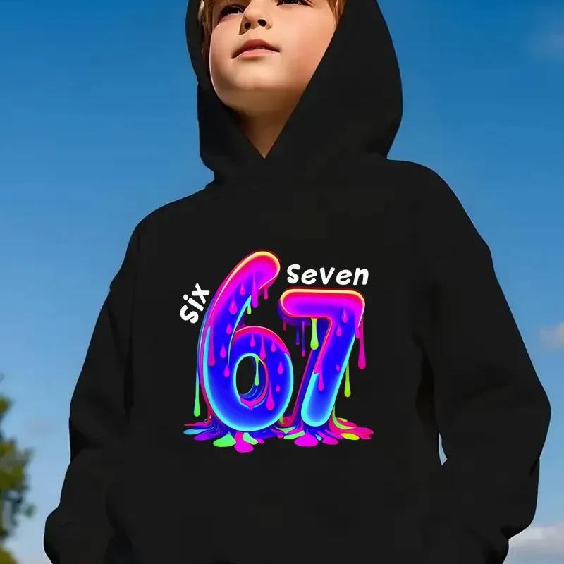 Print Children's Hoodies Kid Fashion Fleece Hooded Sweatshirt Boys Casual Fashion Sport Pullover