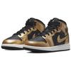 Air Jordan 1 Mid SE GS Oro Metallico Nero Scarpe da Ginnastica Bambini Bianco DR6967-071