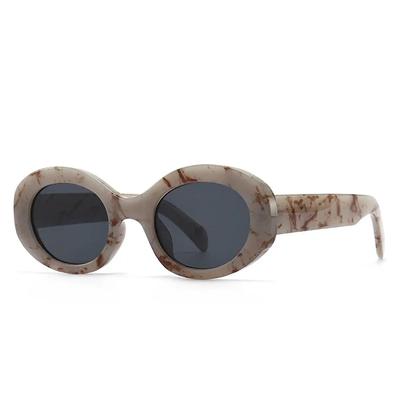 Occhiali da Sole Ovali alla Moda da Donna Lenti Uv400 Marca Designer Uomo Rotondi Retro Stampa Leopardo Occhiali da Sole Moderni da Donna