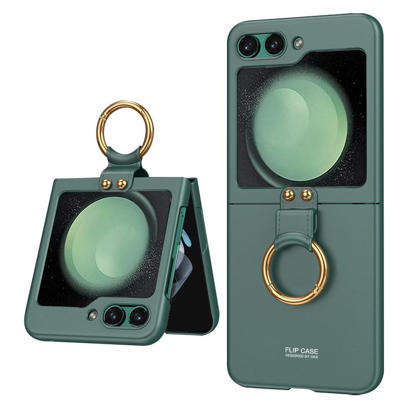 

GKK Shockproof Case for Samsung Galaxy Z Flip5 5G Slim Hard PC Phone Cover with Ring Strap Green